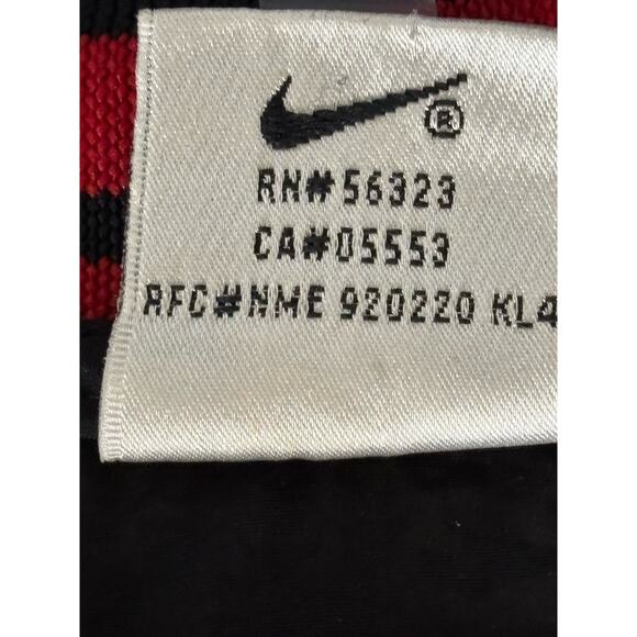 Nike Windbreaker Adult L V Neck Jacket Red Swoosh Vtg 90s Swishy White Tag - Picture 5 of 6
